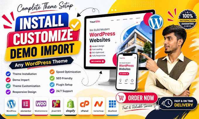 install fix and create wordpress or divi theme customization issues in 1h