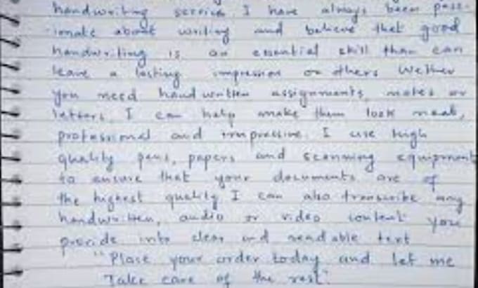 do professional assignment and handwriting in english typing