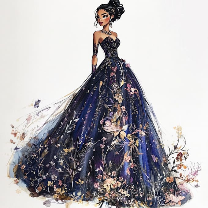 draw a fashion or editorial illustration