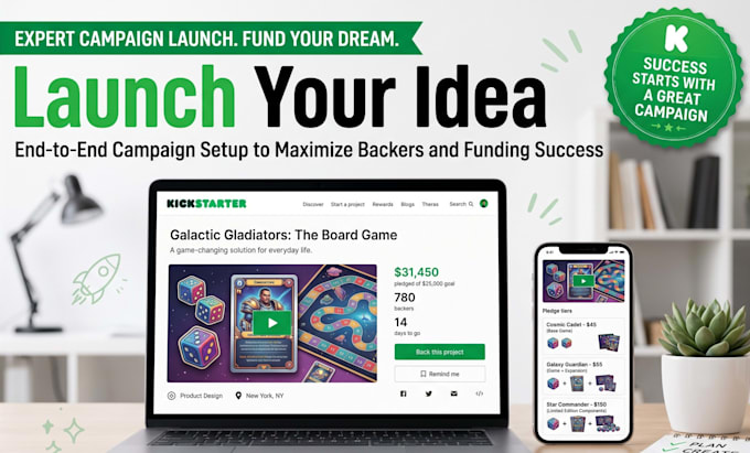 create kickstarter campaign account setup for crowdfunding campaign launch