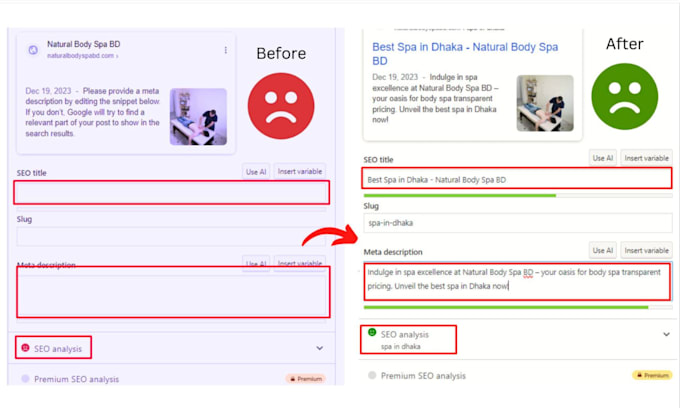 technical onpage SEO optimization for wordpress website organic traffic yoast