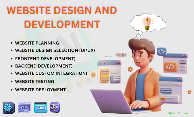 create custom website, website development, website design and fullstack website