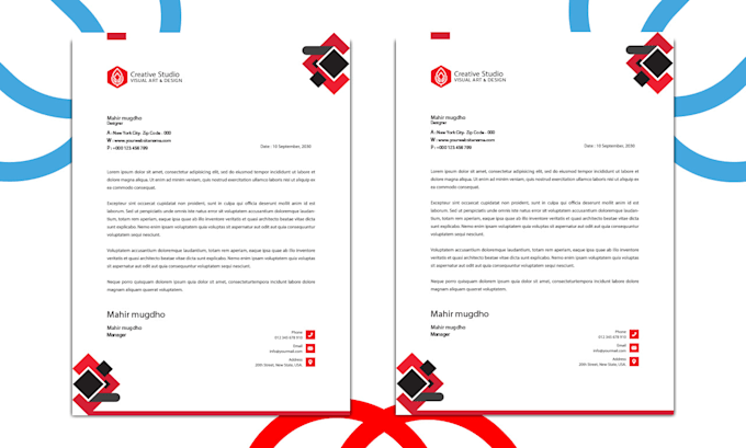 do design a modern, elegant, unique and professional letterhead within 4 hours