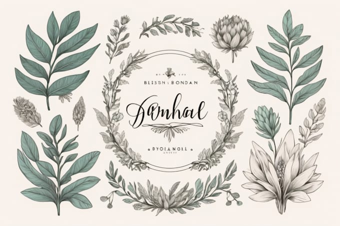 create beautiful hand drawn botanical boho logo
