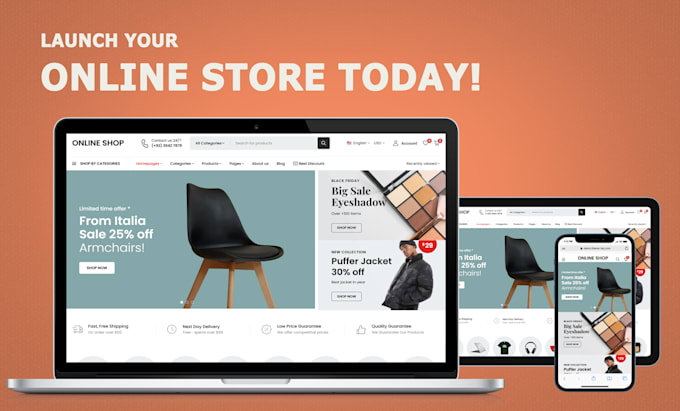 provide wordpress ecommerce redesign and elementor clone services