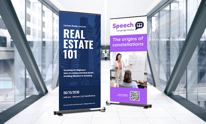 custom retractable, roll up, signage design, billboard design for events