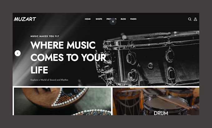 build modern shopify music store dropshipping musical store church music website
