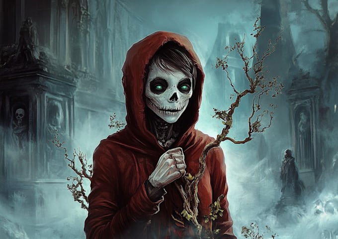 do a unique fantasy horror character art