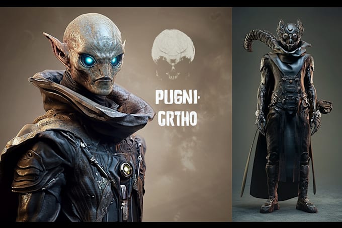 create fantasy, sci fi, character with hyperrealistic style