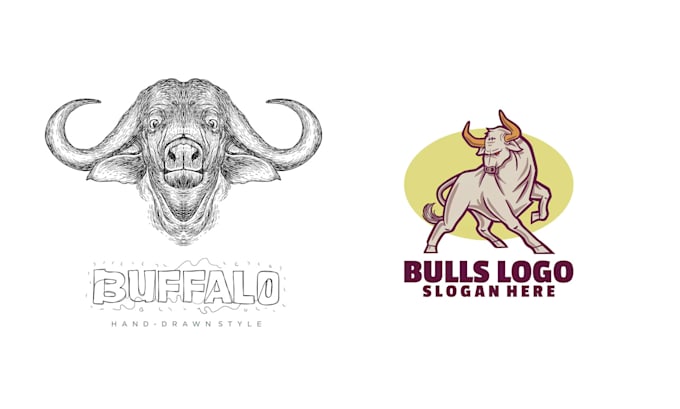 design hand drawn cow bull logo