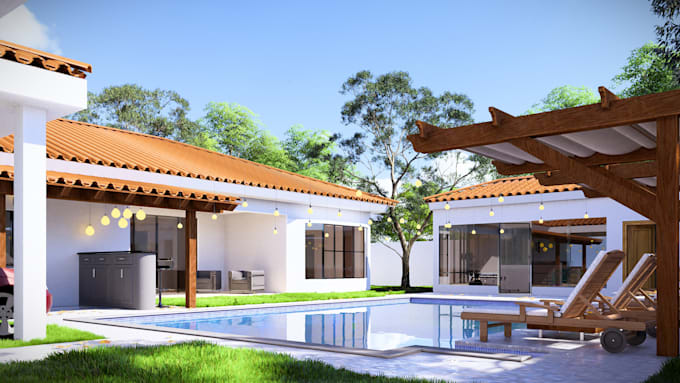 design and do visualizations of landscape, terrace, backyard, pool, and patio