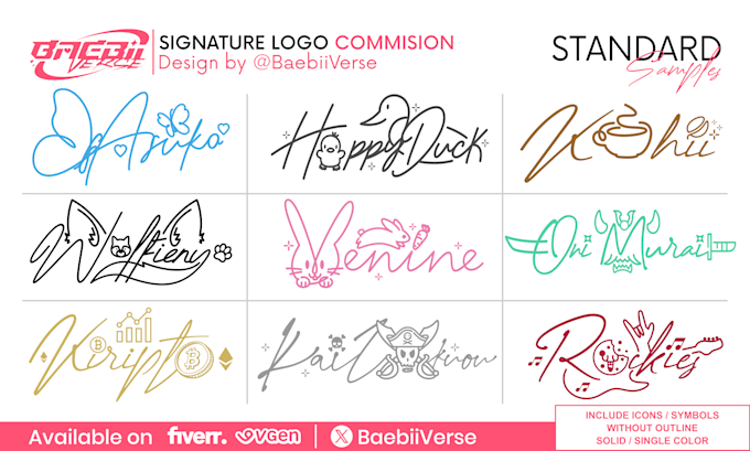 do vtuber handwritten modern signature logo design