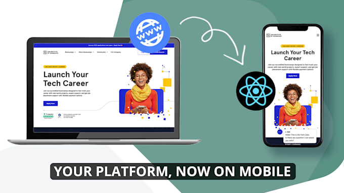 convert your website to mobile app, android app, ios app, mobile app development