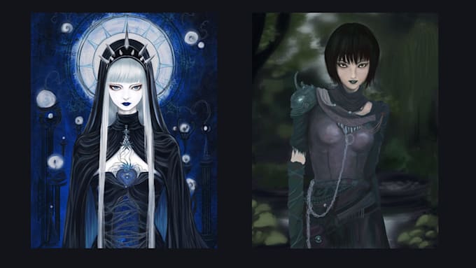 create an unique dark gothic or fantasy character