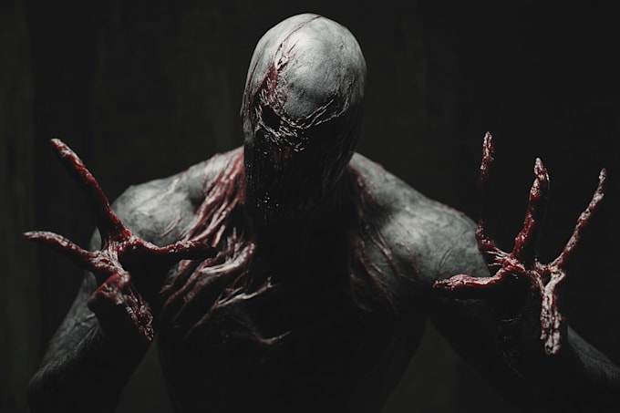 create a realistic fantasy horror character illustration