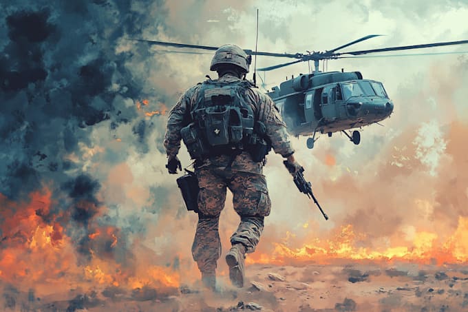 draw military themed illustrations