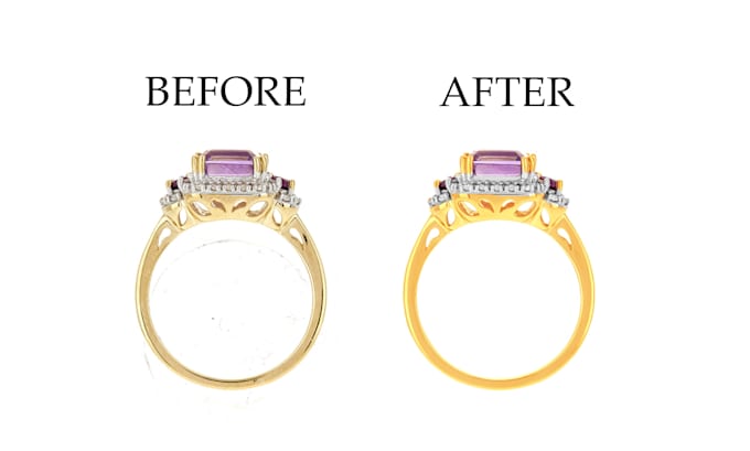 do jewelry image retouching and cutout, shining, create a reflection, shadow