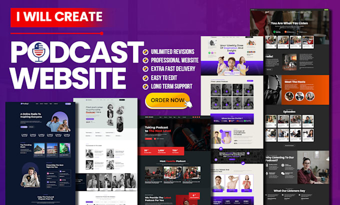 design and develop a stunning, wordpress podcast website