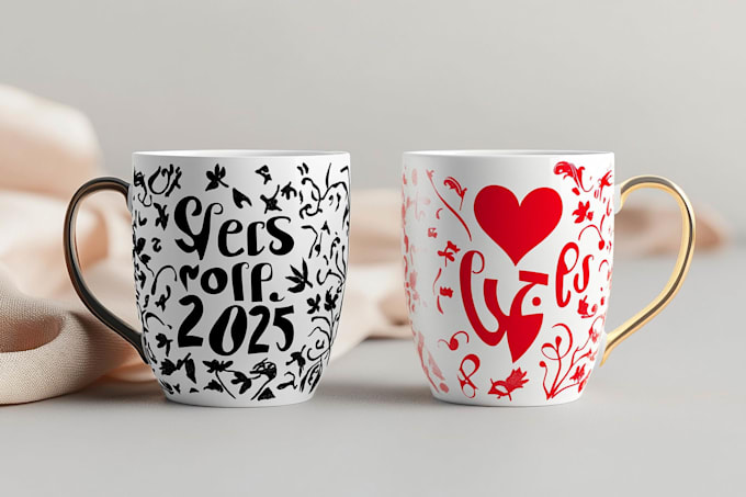 create custom typography coffee mug design 2025