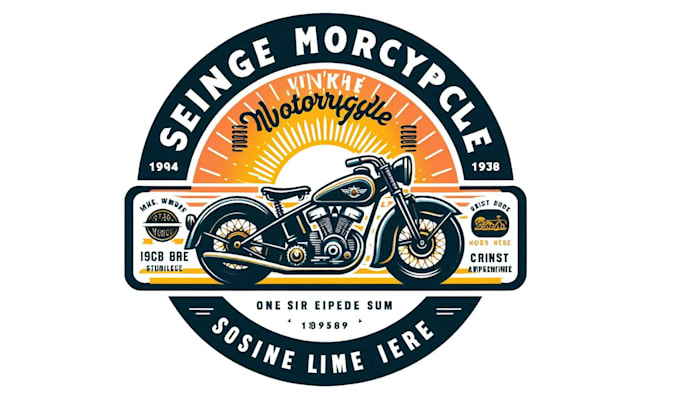create vintage motorcycle logo design