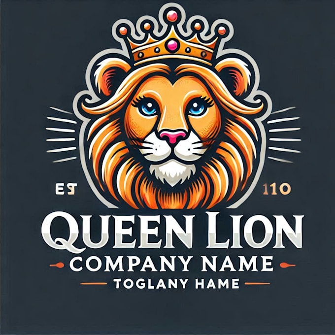 do make queen lion mascot logo design with unlimited review