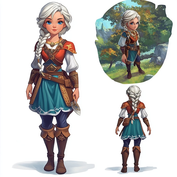 make game character art illustration for you