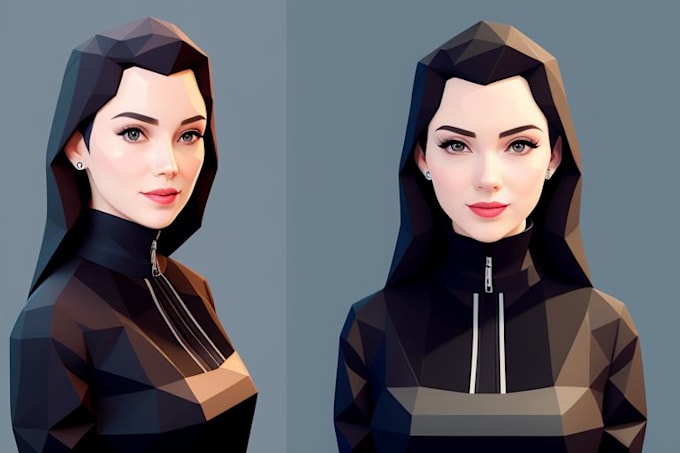 draw a low poly vector portrait or illustration
