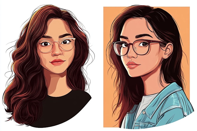 create simple cartoon portrait