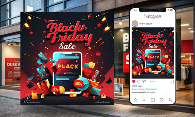 design black friday sale flyers, discount posters, banners