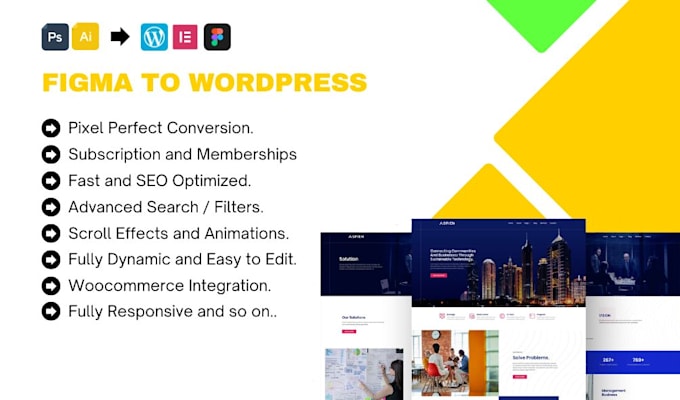 convert figma to wordpress or figma to elementor with responsive