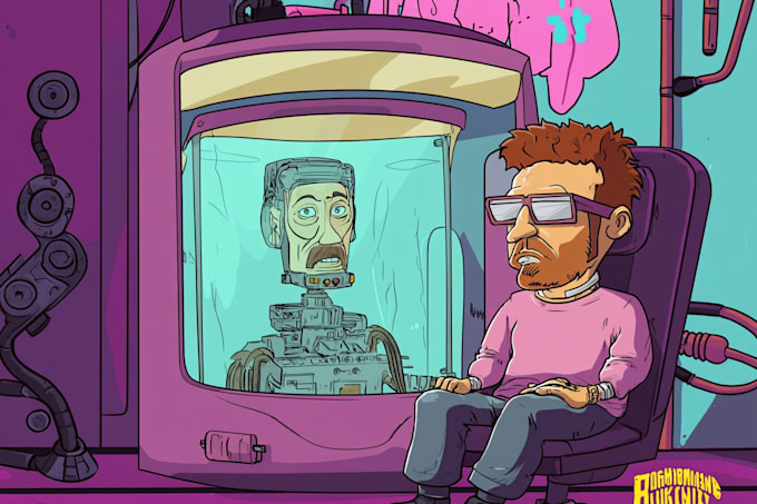 turn you in a futurama style art