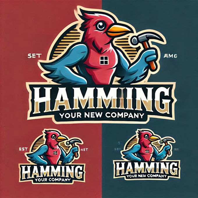 do creative hamming bird mascot logo design with business