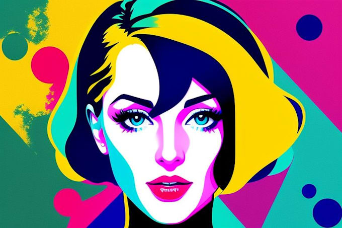 draw a pretty or abstract pop art portrait
