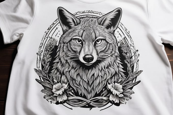 create animal linocut tshirt design for brands