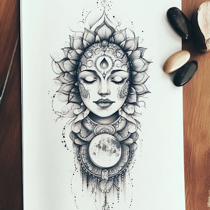 draw trash polka tattoo design