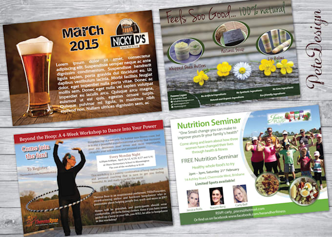 design eddm, postcard, leaflet or flyer using canva or adobe