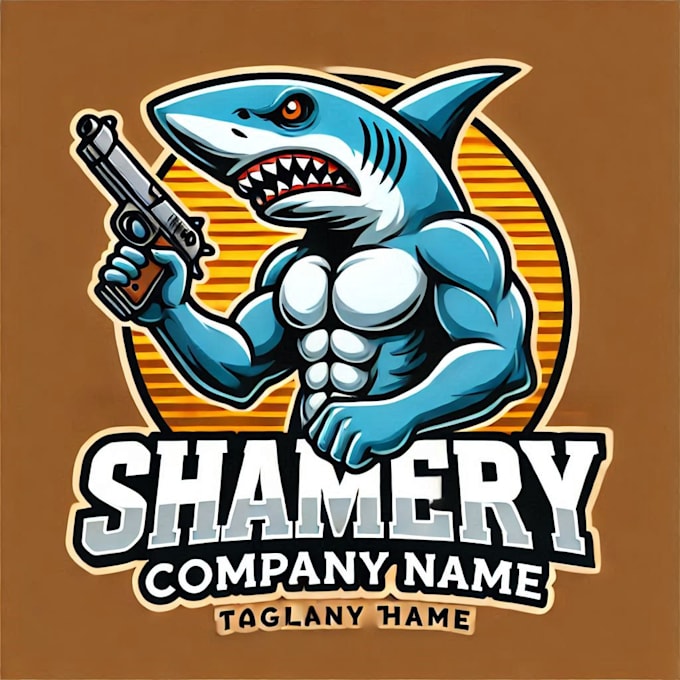 do create killer shark mascot logo design with 1 day delivery