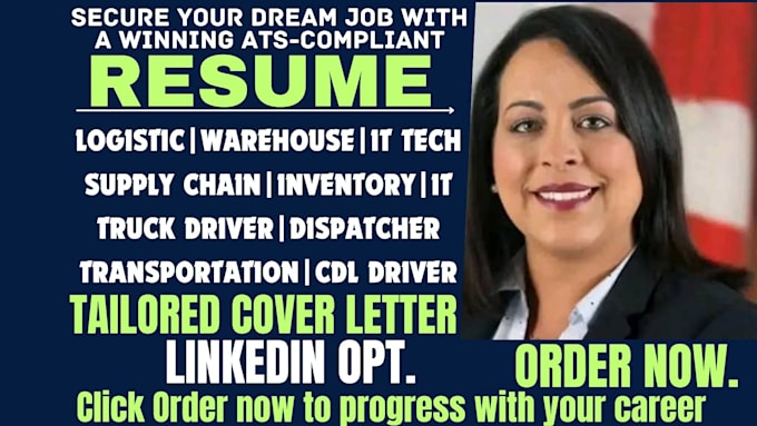 craft a logistics resume, sales and supply chain, IT support and project manager