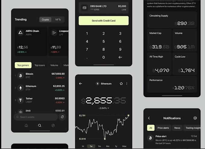 develop neobank app payment app loan app money transfer app, crypto wallet app