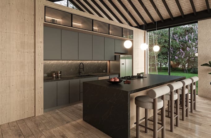 redesign 3d minimalist interior layout livingroom room decor d5 kitchen render