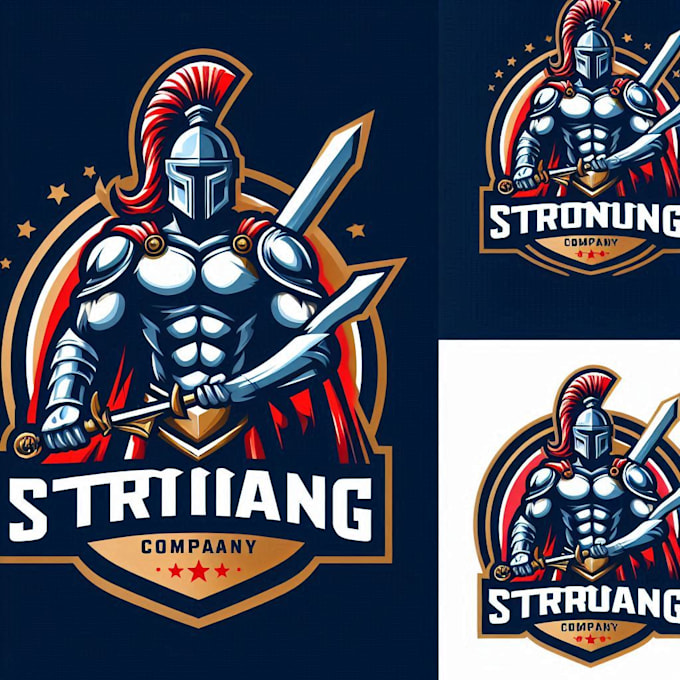do design strong warrior mascot logo with 1 day delivery