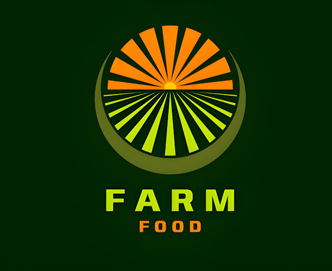 design family farm producing crops logo