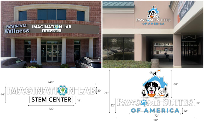 designs channel letter signages with renderings