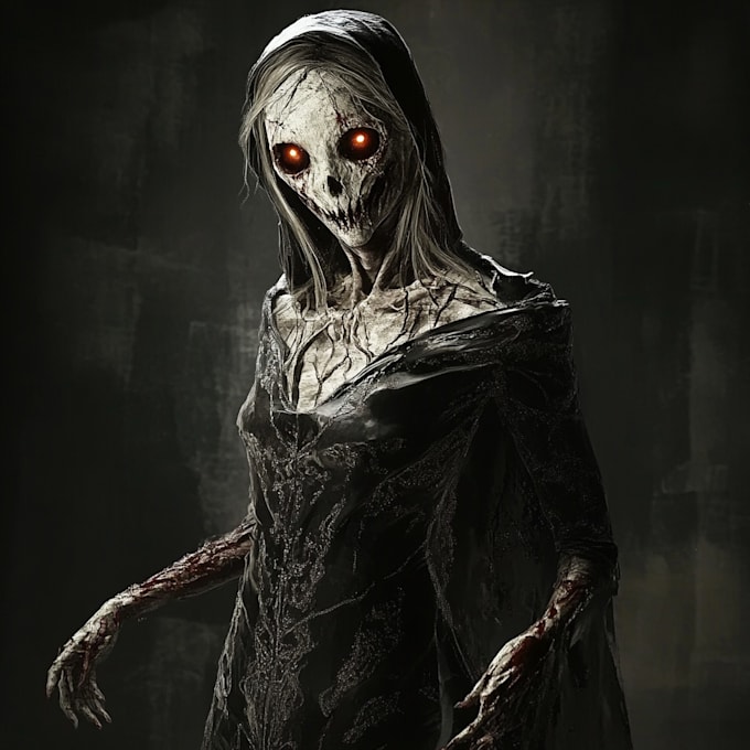 do scary horror creature and fantasy character concept art