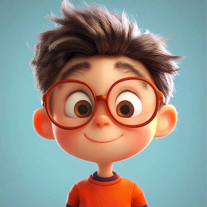 design 3d pixar style cartoon character