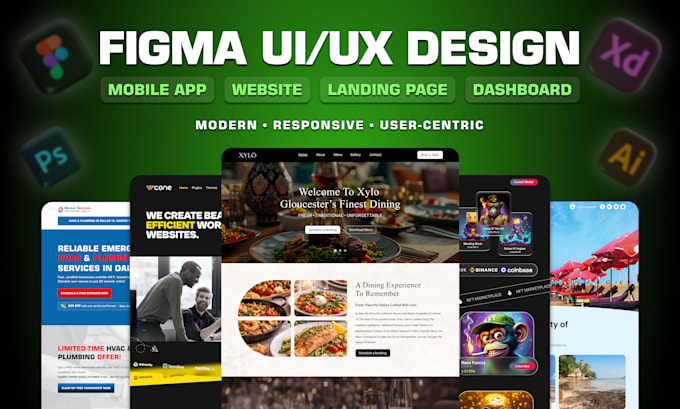 design website or app UI UX in figma with prototype and auto layout