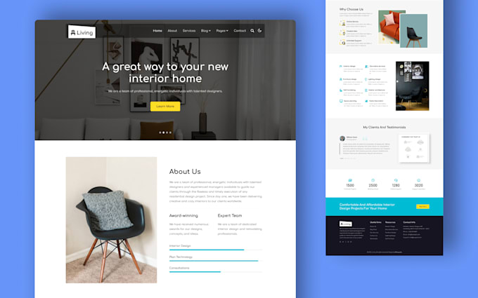 design revamp wordpress home care home service handyman website