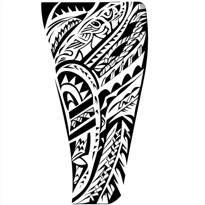 Create your custom tribal polynesian tattoo sleeve by Janendix | Fiverr