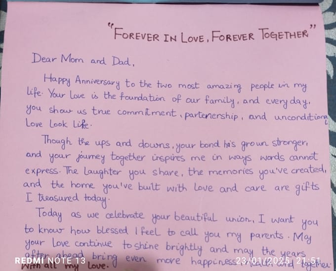 create handwritten cards, letters and assignments