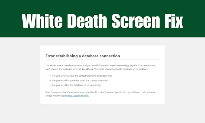fix wordpress database errors, critical errors